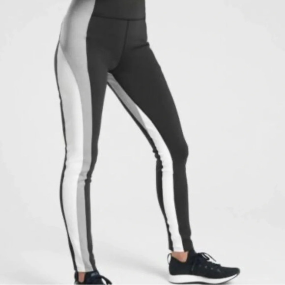 Athleta Crest Colorblock Tight Legging Black White - Picture 1 of 8